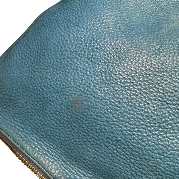 J.Crew Biennial Hobo Pebbled Leather. 100% Leather, Blue. pre owned - Picture 12 of 13